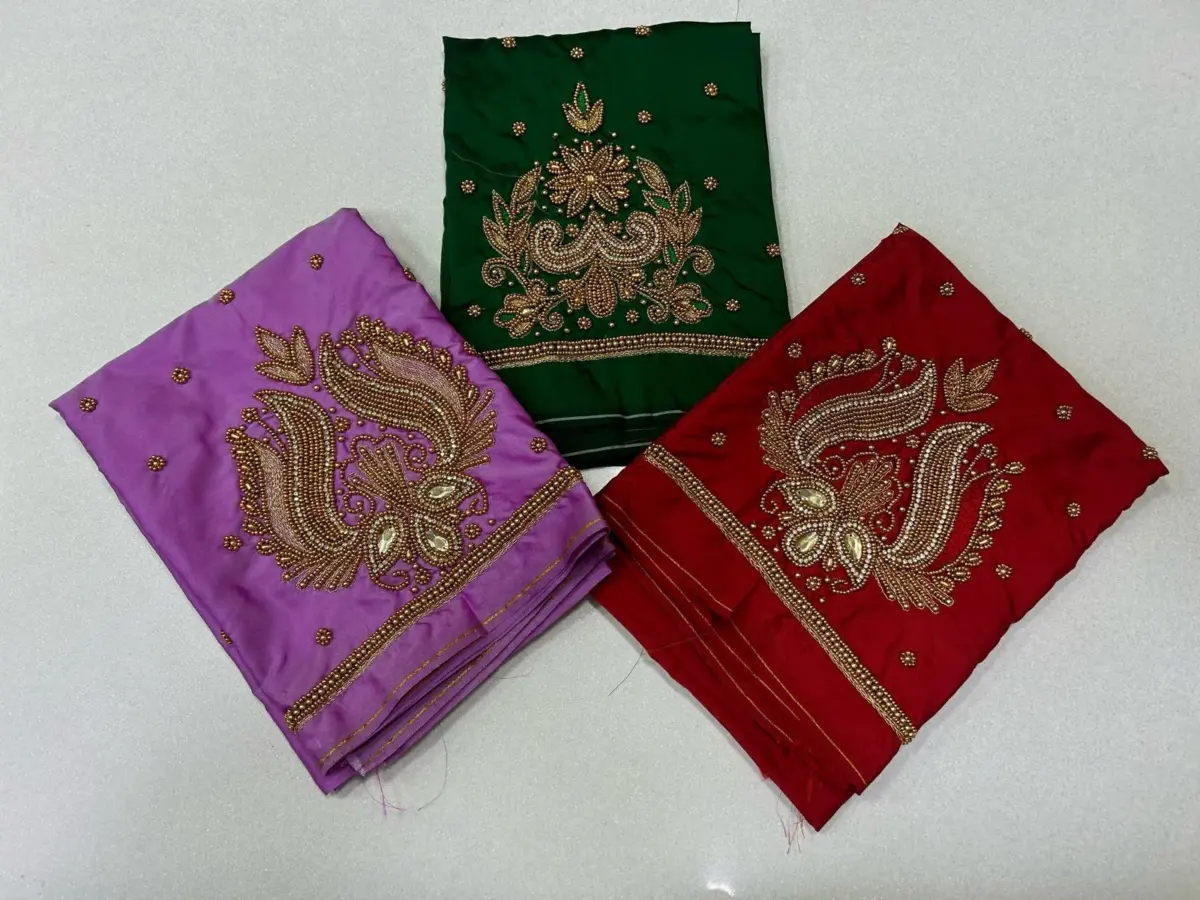 Timeless Elegance – Green Buti Aari Work Blouse for Graceful Statements