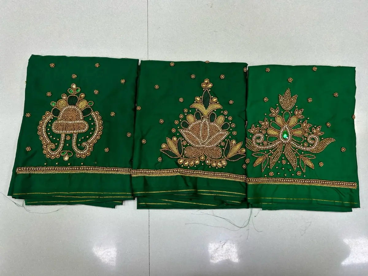 Unbeatable Style – Green Beads Work Blouse at Limited-Time Offer