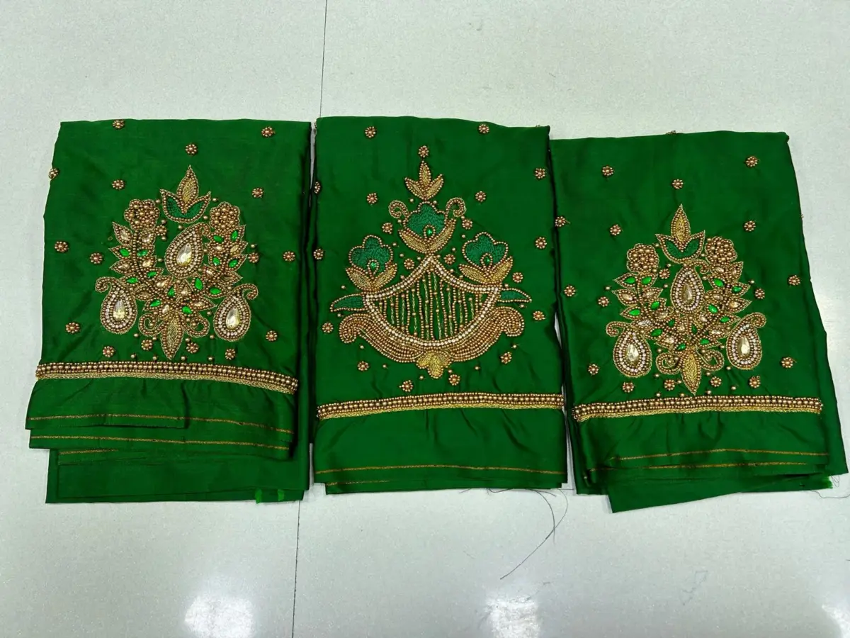 Unbeatable Style – Green Beads Work Blouse at Limited-Time Offer 3