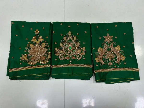 Unbeatable Style – Green Beads Work Blouse at Limited-Time Offer