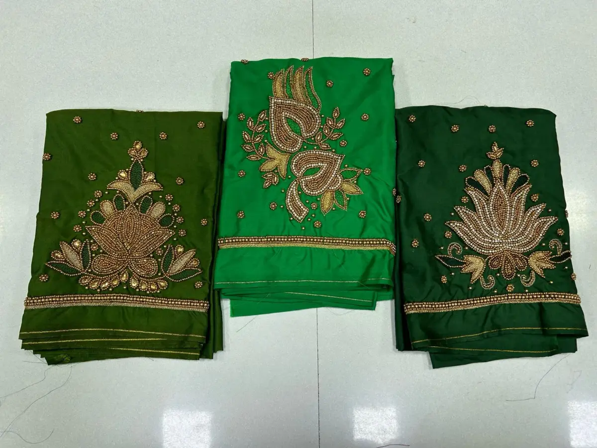 Unbeatable Style – Green Beads Work Blouse at Limited-Time Offer 6