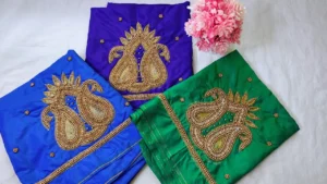 Vibrant Beauty – on Mango Buti Blouse Design 3