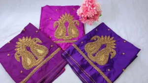 Vibrant Beauty – on Mango Buti Blouse Design 5