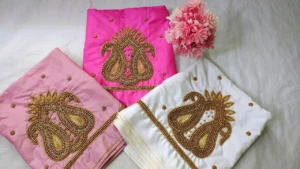 Vibrant Beauty – on Mango Buti Blouse Design 6