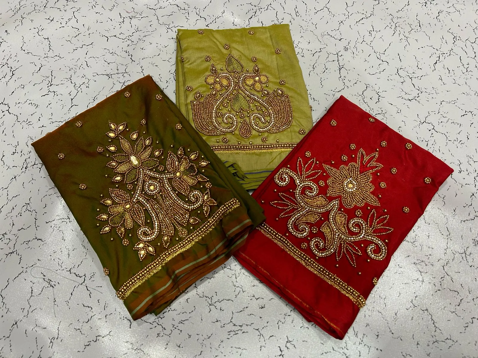 Bottle Green Designer Aari Work Blouse – Sophisticated & Striking