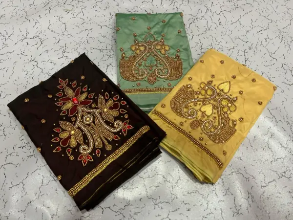 Bottle Green Designer Aari Work Blouse – Sophisticated & Striking