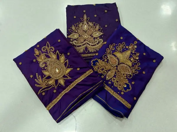 Charming Blue Aari Blouse – Designer Beads Work at Offer Price