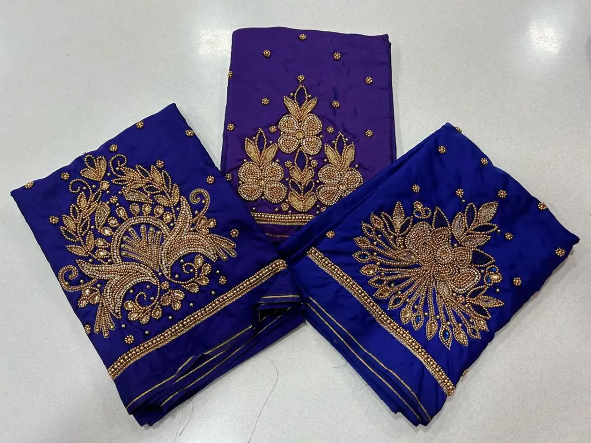 Charming Blue Aari Blouse – Designer Beads Work at Offer Price 4