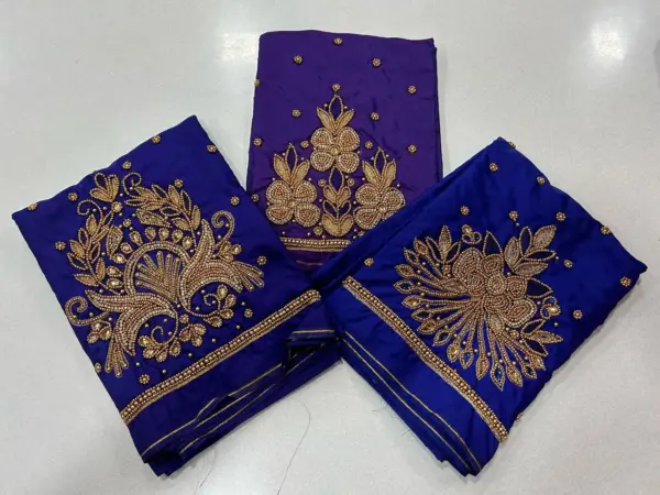 Charming Blue Aari Blouse – Designer Beads Work at Offer Price