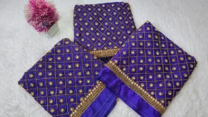 Chic Checks Aari Work Blouse – Trending Design at 4