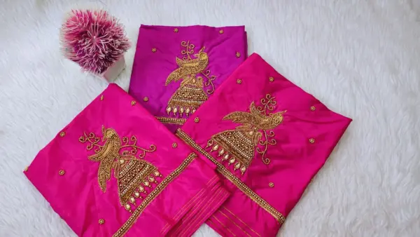 Designer Minimal Peacock Blouse – Subtle Glam in Every Thread