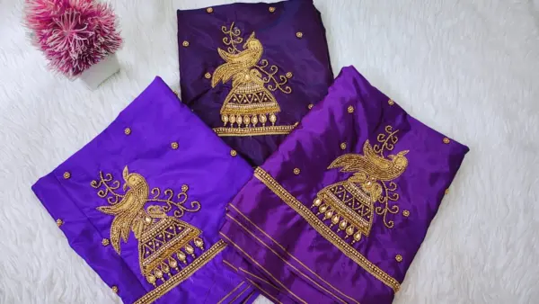 Designer Minimal Peacock Blouse – Subtle Glam in Every Thread