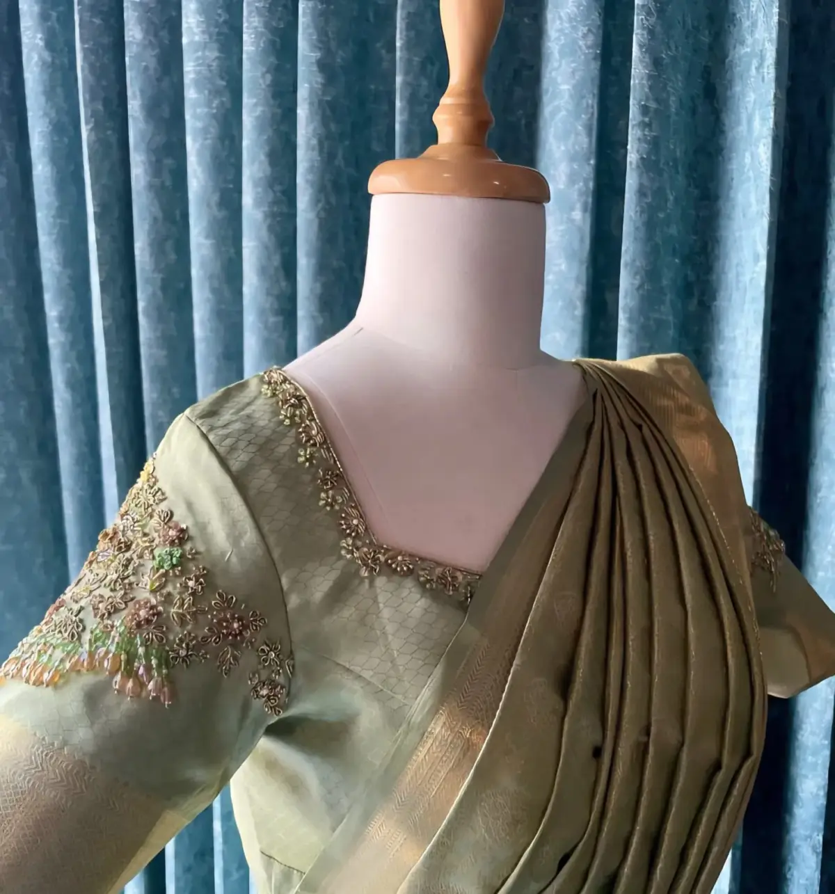 Dreamy Pastel Green Wedding Blouse – Grace Meets Grandeur! 3