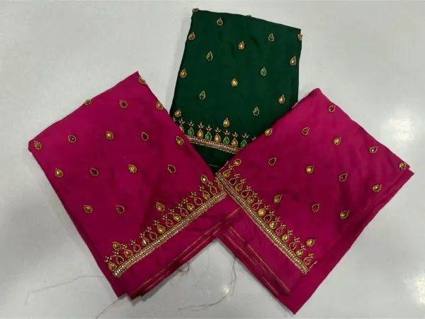 Elegant Kundan Embellished Aariwork Blouse – Now at Special Offer Price!