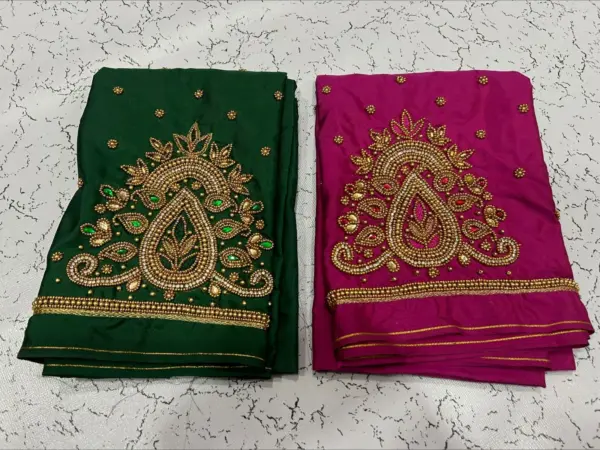 Elegant Mango Motif Aari Work Blouse – Timeless Craftsmanship for a Regal Look!