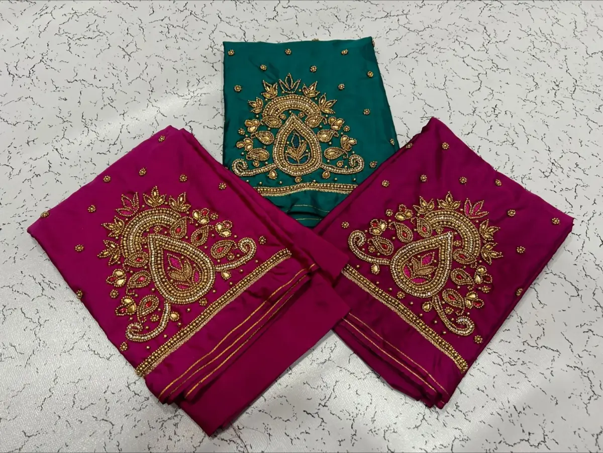 Elegant Mango Motif Aari Work Blouse – Timeless Craftsmanship for a Regal Look! 11