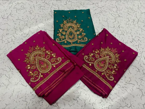 Elegant Mango Motif Aari Work Blouse – Timeless Craftsmanship for a Regal Look!