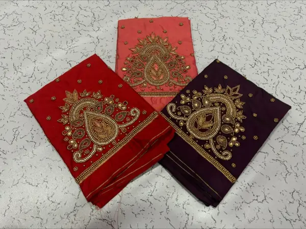 Elegant Mango Motif Aari Work Blouse – Timeless Craftsmanship for a Regal Look!