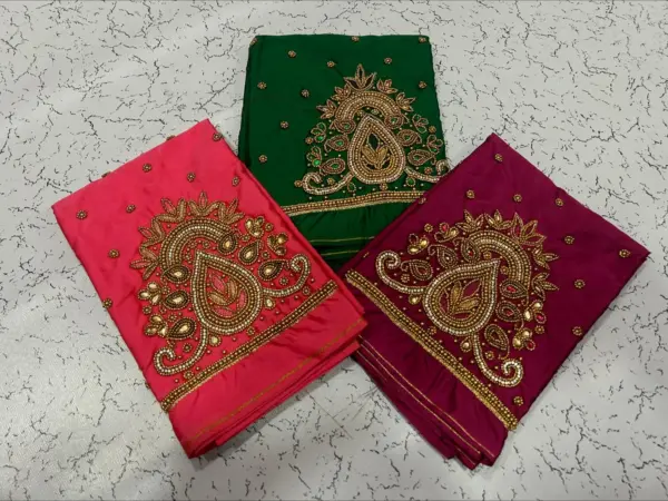 Elegant Mango Motif Aari Work Blouse – Timeless Craftsmanship for a Regal Look!