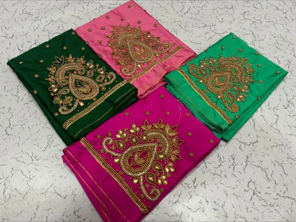 Elegant Mango Motif Aari Work Blouse – Timeless Craftsmanship for a Regal Look!