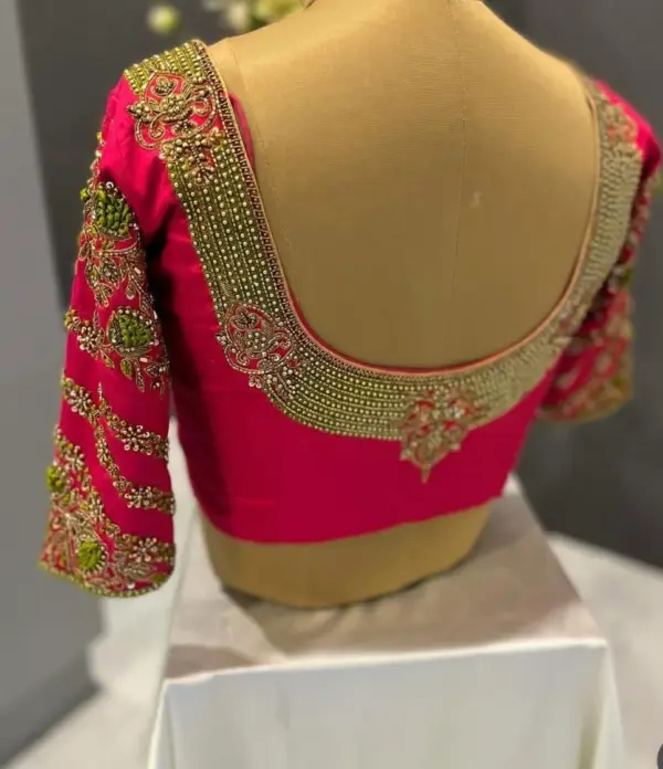 Exquisite Designer Wedding Blouse – Majantha Pink Perfection for Brides