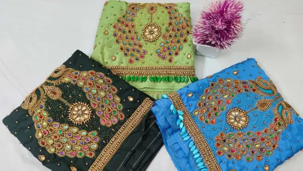 Exquisite Peacock Bridal Aari Work Blouse – Grand Offer Alert!