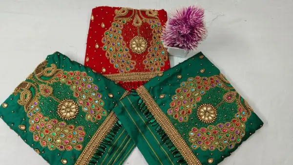 Exquisite Peacock Bridal Aari Work Blouse – Grand Offer Alert!