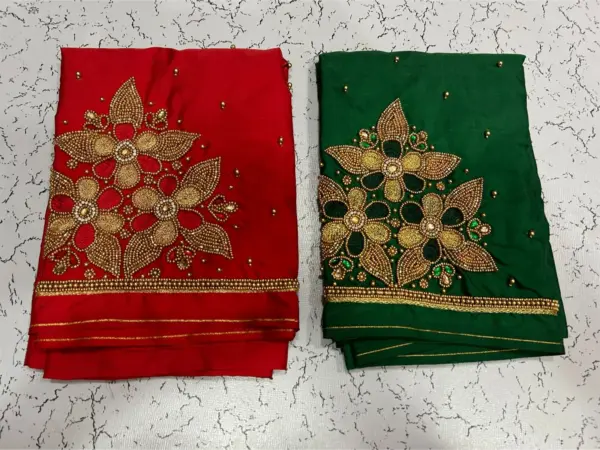 Floral Charm Alert – Designer Aariwork Blouse Now on Offer!