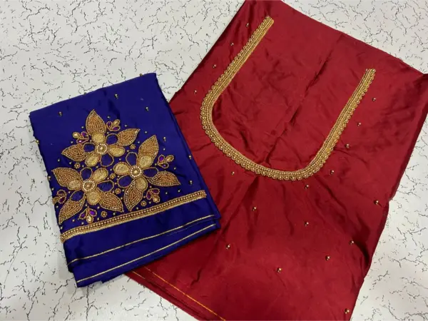 Floral Charm Alert – Designer Aariwork Blouse Now on Offer!