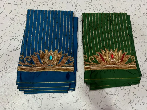 Grace Redefined – Lotus Lines Aari Beads Work Blouse for the Elegant You