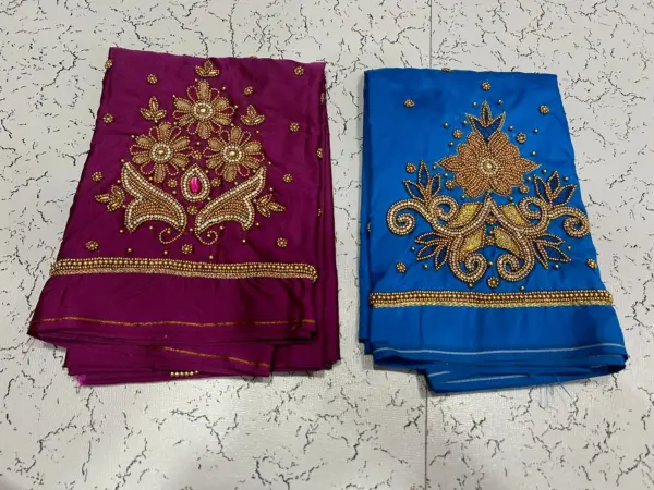 Graceful Green Floral Buti Aariwork Blouse – Limited Offer