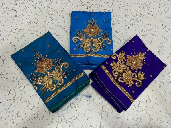 Graceful Green Floral Buti Aariwork Blouse – Limited Offer