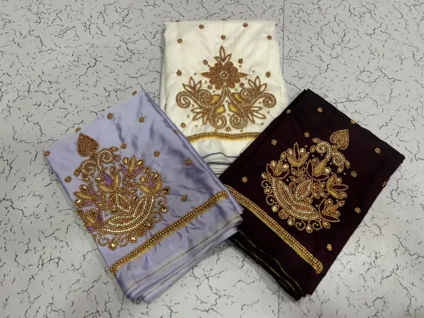 Graceful Green Floral Buti Aariwork Blouse – Limited Offer