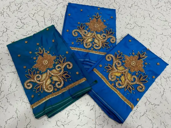 Graceful Green Floral Buti Aariwork Blouse – Limited Offer