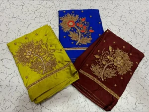 Graceful Lotus Elegance – Designer Beads Aari Work Blouse at Price 12