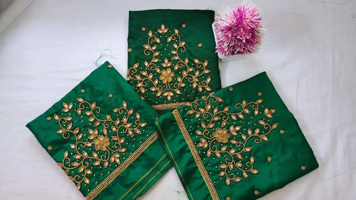 Graceful Minimal Floral Beads Blouse – Designer Look, Budget Price 2