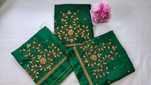 Graceful Minimal Floral Beads Blouse – Designer Look, Budget Price