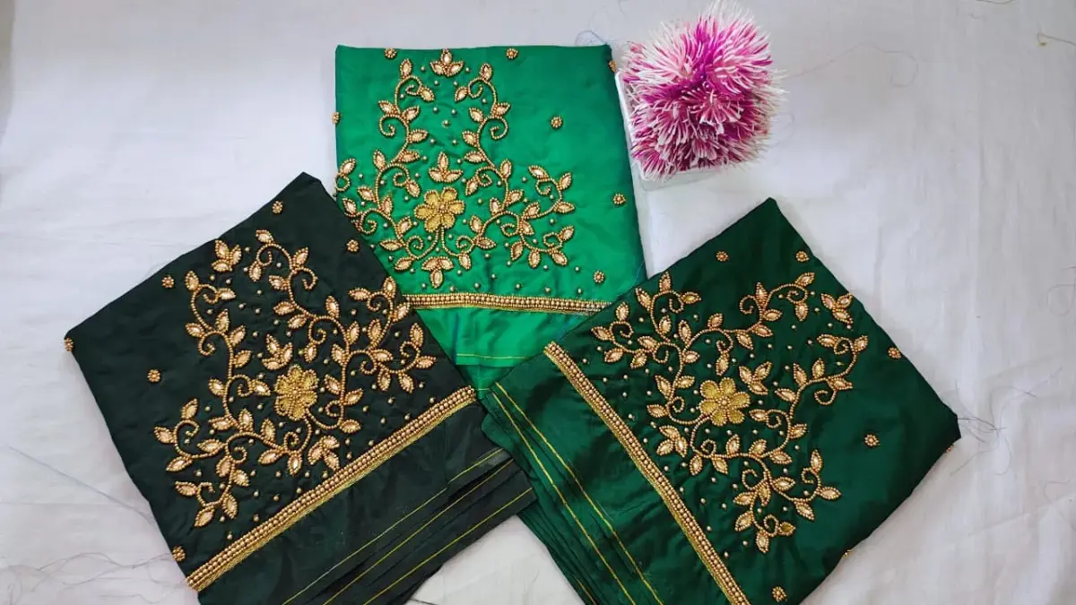 Graceful Minimal Floral Beads Blouse – Designer Look, Budget Price 3