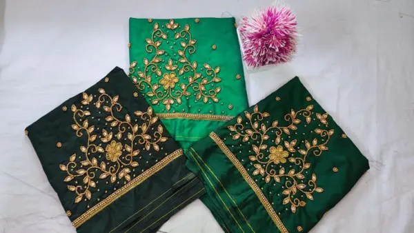 Graceful Minimal Floral Beads Blouse – Designer Look, Budget Price