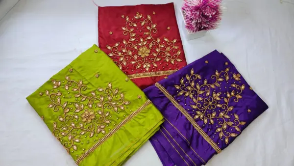 Graceful Minimal Floral Beads Blouse – Designer Look, Budget Price