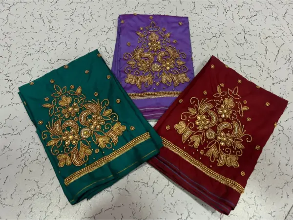 Limited Time Offer – Elegant Buti Beads Aari Work Blouse