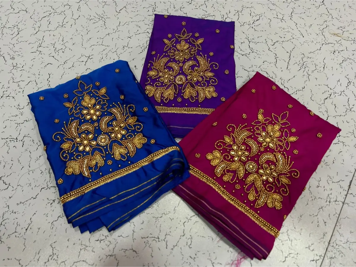 Limited Time Offer – Elegant Buti Beads Aari Work Blouse 2