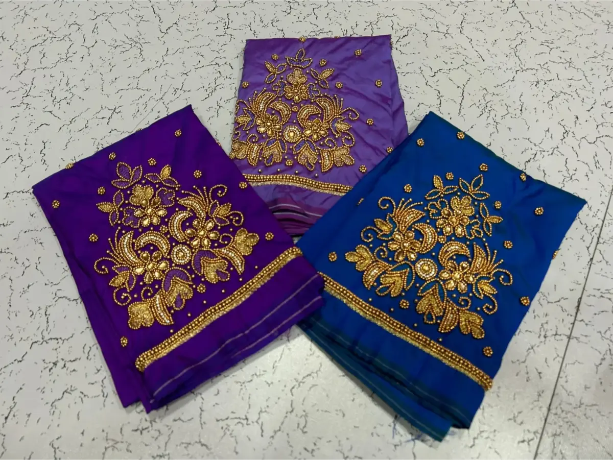 Limited Time Offer – Elegant Buti Beads Aari Work Blouse 7
