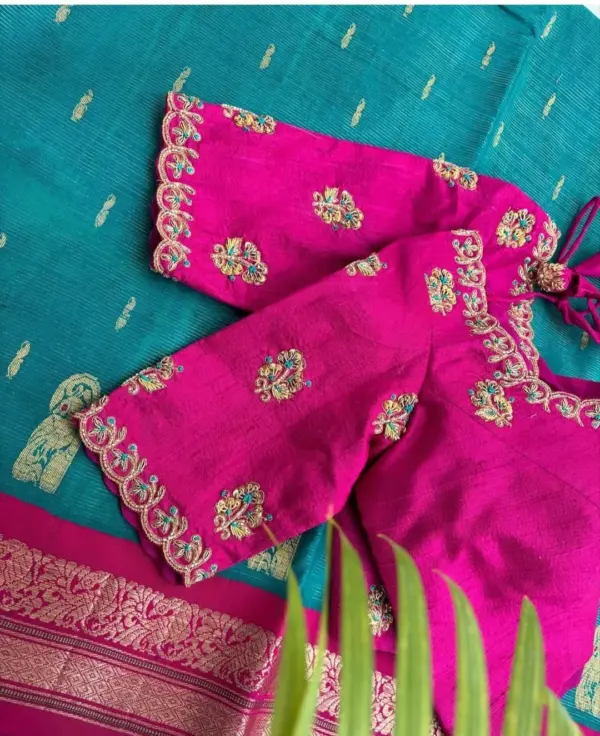 Majantha Pink Magic – Premium Raw Silk Partywear Blouse