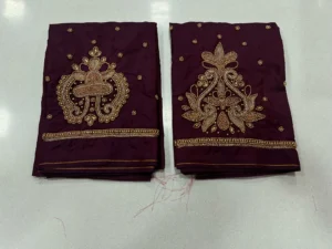 Majestic Dark Maroon Aari Work Blouse 3