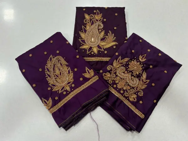 Majestic Dark Maroon Aari Work Blouse – Limited-Time Offer