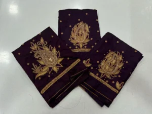 Majestic Dark Maroon Aari Work Blouse 6