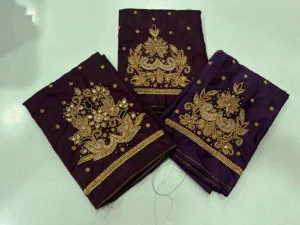 Majestic Dark Maroon Aari Work Blouse 7