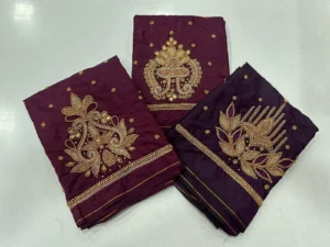 Majestic Dark Maroon Aari Work Blouse 9