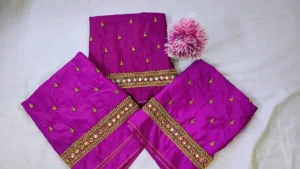 Royal Yellow-Gold Kundan Maggam Work Blouse – Exclusive 3